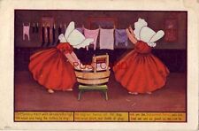 1908 THE SUNBONNET TWINS - On Monday morn... we wash SERIES Number 72 Ullman Mfg picture