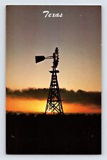 Postcard Texas TX Sunset Windmill Silhouette 1960s Unposted Chrome picture