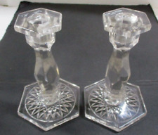 Pair of Glass / Crystal Candlesticks 5.5