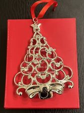 Lenox Sparkle and Scroll Clear-Crystal Tree Ornament Silver Plate (851309) NIB picture
