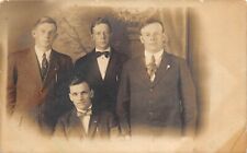c1920 RPPC Real Photo Postcard Four Young Men In Suits picture