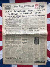 Original December 15 1940 WW2 Newspaper Vichy Government Laval Dismissed picture