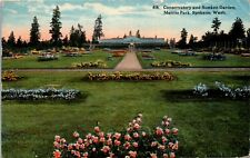 Postcard WA Spokane Conservatory & Sunken Garden Manito Park Roses 1920s S67 picture