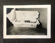Vintage Post Mortem Farm Boy In Coffin With Eye Injury Small Size 3.5”x2.5” picture