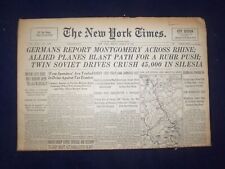 1945 MARCH 23 NEW YORK TIMES - GERMANS REPORT MONTGOMERY ACROSS RHINE - NP 6674 picture