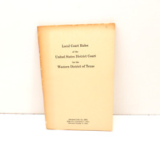 Local Court Rules US District Court Western District Texas 1963 Legal Ephemera picture