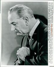 1967 President Johnson Makes Pensive Pose At Conference Politics Wirephoto 8X10 picture