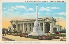 Vintage Postcard 231B Panama Train Railroad Station Car 1930 Ancon Canal Zone PM picture