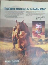 Alpo  Dog Food Vintage 1983 Print Ad featuring Loren Green Star of TV's Bonanza picture