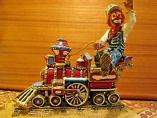 RARE Ron Lee Engineer Clown driving a Choo-Choo Train. Figurine Signed 1985 picture