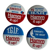 Vintage Hamm's Beer Bar TGIF Tonights the Night Hamm it up Pin Button Lot Of 4 picture