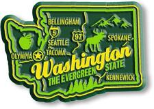 Washington the Evergreen State Premium Map Fridge Magnet picture