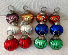 Vintage Ribbed Kugel Mercury Glass Heavy Christmas Ornaments 2 inch -You Choose picture