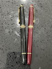 Lot x2 Montblanc Meisterstuck Pen Burgundy Black Used Fast Ship picture