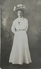 1909 Lady & Fancy Hat, St. Joseph, MO Posted Antique Real Photo Postcard RPPC picture