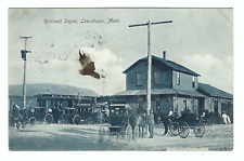 Lewiston Montana Railroad Depot Old Vintage Postcard picture