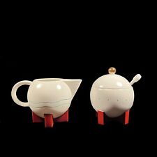 Michael Graves Swid Powell Porcelain Creamer, Sugar Bowl w/ Spoon - Excellent picture