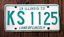 1973 ILLINOIS Land of Lincoln Collectible Auto Car License Plate KS1125 KS 1125 picture