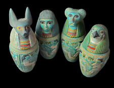 RARE Ancient Egyptian Set of four Canopic jars organs Sculpture Pharaonic BC picture