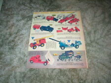 1957 TONKA TOY Hi-Way Set,  Stock Farm Truck, Fire Dept. Color Copy Ad  1 page picture