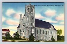 Middlebury VT-Vermont, Catholic Church Vintage Souvenir Postcard picture