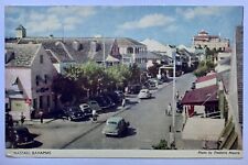 Nassau Bahamas Aerial City Street View Old Car/Buildings/People DB Postcard picture