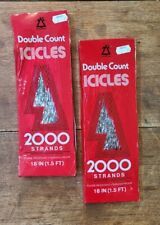 Lot of 2 Packs Vintage National Tinsel Double Count Icicles 2000 Strands 18 NOS picture