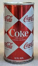 Vintage 1960s Coke Coca Cola steel can with diamond design. Empty. picture