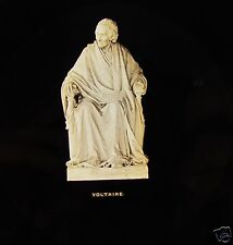 Glass Magic Lantern Slide STATUE OF VOLTAIRE C1890 FRANCE FRENCH WRITER picture