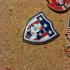 Walt Disney Pin Mickey Americana Saluting Stars Stripes Red White Blue Shield  picture