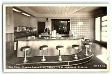 1930-50 Florida State Line Grill Postcard U s 41 Jennings Interior View Rppc picture