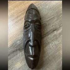 African Wooden Carved Hanging Mask Handmade picture