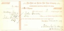 New York and Harlem Rail Road Co. signed by John Jay Jr. - Railway Stock Certifi picture