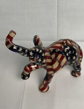 Patriotic Elephant Figure Red White Blue American Flag Stars And Stripes picture