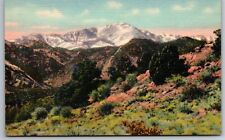Beautiful Pikes Peak Colorado Sanborn Souvenir Co Linen view Postcard picture