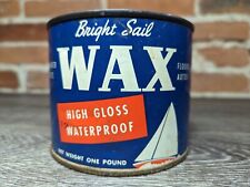 BRIGHT SAIL WAX Vtg Tin, Great Atlantic & Pacific Tea co. Advertising Nautical  picture