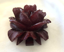 Antique,vintage,***HUGE HEAVILY CARVED CHERRY RED BAKELITE FLOWER PENDANT / BEAD picture
