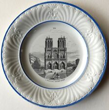 Antique French Souvenir Plate by Creil et Montereau with Paris Icon Notre Dame picture