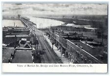 c1905 View Market St. Bridge Des Moines River Exterior Ottumwa Iowa IA Postcard picture