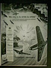 1942 AAF BATTLE WWII CURTISS WRIGHT AIRPLANE vintage Trade print ad picture