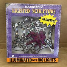 18” Spider Web Holographic Lighted Sculpture - Halloween Window Decor 100 Lights picture