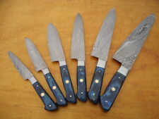 6 Pc's Beautiful Custom hand made Damascus steel Chef knife Set. (ZE-1071-BL) picture