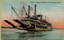 1911 Steamer Senator Cordill Boat Ship on Mississippi River Postcard A24 picture