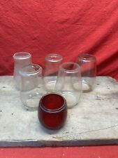 Lot Of 6 Glass Unmarked Antique Replacement Lantern Globes Estate Find picture