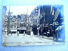 1908 Fireman's Convention RPPC Owego, New York Lake & MaIn Streets In Gala Dress picture