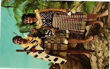 Vintage Postcard- New Zealand Maori couple in  traditional dress picture