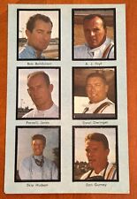 Vintage Riverside Raceway CA Postcard, Driver Portraits, Parnelli/Foyt/Gurney picture