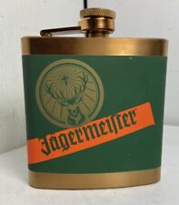 Jagermeister 5 oz Metal Flask copper color gold Green Orange Jager | NEW unused picture
