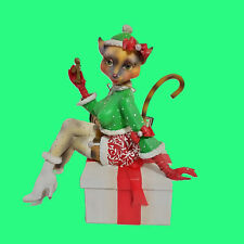 Margaret Le Van Alley Cats Figurine Naughty Elf RETIRED Red Green Christmas picture