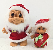 Russ Christmas Trolls Mr Santa Merry Little Present Holiday Dolls 1990 Vintage picture